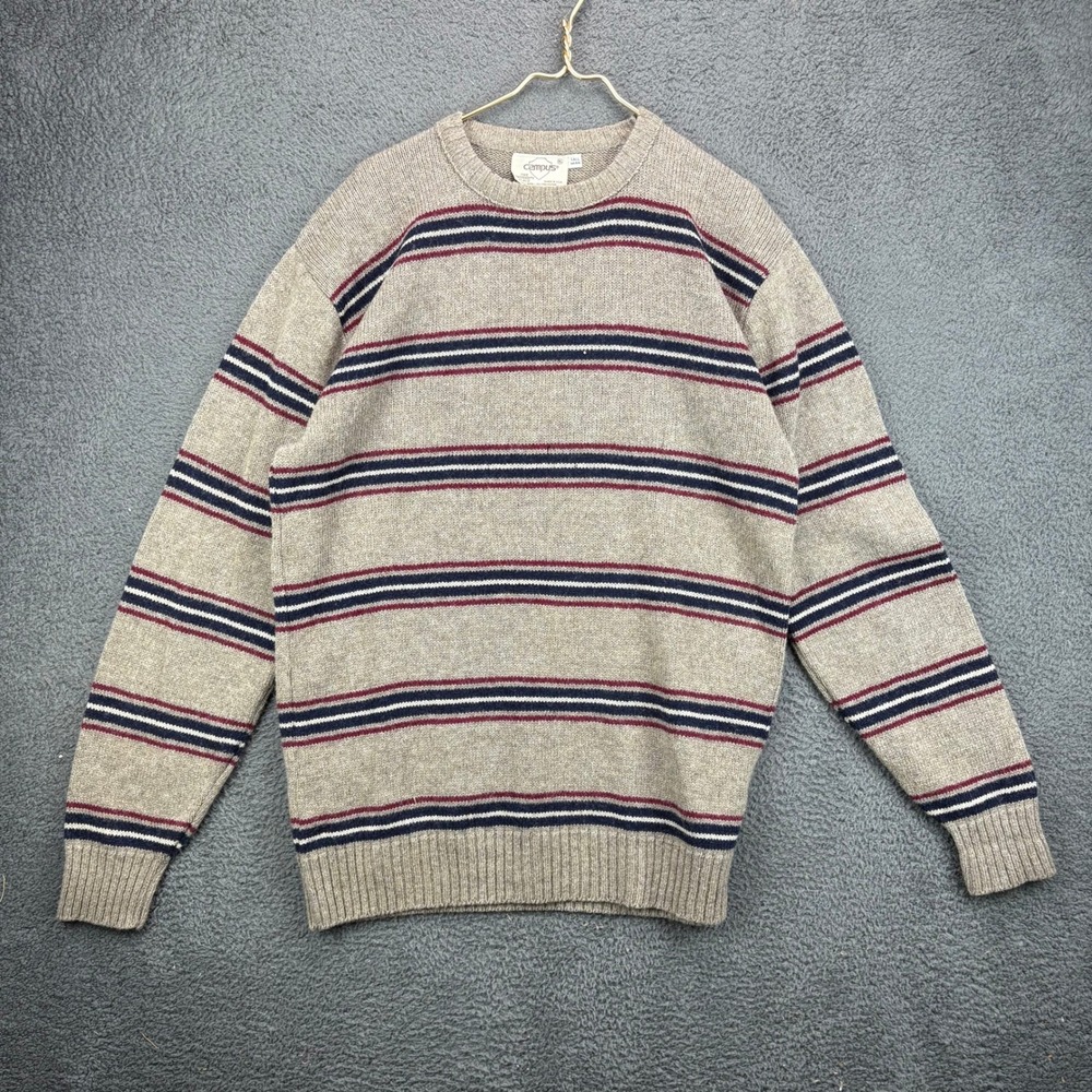 Vintage‎ Campus One University Place Wool Blend Striped Sweater Mens XL Tall USA